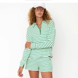 Rosewelll top and shorts- Cream/Green